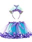 cheap Girls&#039; Skirts &amp; Shorts-Kids Girls&#039; Skirt Children&#039;s Day Blue Mermaid Tail Lace up Mesh Bow Color Block Active