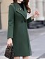 cheap Coats &amp; Trench Coats-Women&#039;s Pea Coat Fall Winter Street Daily Holiday Long Coat Windproof Warm Regular Fit Active Elegant Streetwear Jacket Long Sleeve Solid Color Pink Army Green Royal Blue
