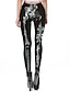 cheap HALLOWEEN-Women&#039;s Exaggerated Breathable Halloween Leggings Pants 3D Skull Full Length Black