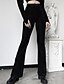 cheap Pants-Women&#039;s Streetwear Breathable Daily Bootcut Pants Striped Full Length Black