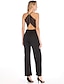 cheap Jumpsuits &amp; Rompers-Women&#039;s Basic Black Jumpsuit Solid Colored Sequins Cut Out