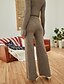 cheap Pants-Women&#039;s Basic Wide Leg Chinos Full Length Pants Daily Solid Colored High Waist Loose Brown S M L XL