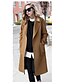 cheap Coats &amp; Trench Coats-Women&#039;s Coat Daily Fall Spring Long Coat Shirt Collar Slim Basic Streetwear Jacket Long Sleeve Solid Colored Khaki Black / Holiday
