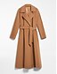 cheap Coats &amp; Trench Coats-Women&#039;s Solid Colored Drawstring Basic Fall &amp; Winter Coat Long Daily Long Sleeve Acrylic Coat Tops Camel