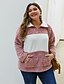cheap Plus Size Sweaters-Women&#039;s Pullover Sweatshirt Color Block Front Pocket Daily non-printing Basic Hoodies Sweatshirts  Red Khaki Gray