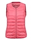 cheap Down&amp; Parkas-Women&#039;s Vest Parka Solid Colored Nylon Black / Red / Blushing Pink S / M / L