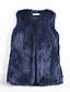 cheap Furs &amp; Leathers-Women&#039;s Solid Colored Basic Fall &amp; Winter Vest Regular Daily Sleeveless Faux Fur Coat Tops White