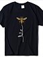 billige T-shirts-Dame Ferie Bluse Grafisk Rund hals Basale Toppe 100 % bomuld Flåde Lyserød Olivengrøn / I-byen-tøj