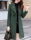 cheap Coats &amp; Trench Coats-Women&#039;s Coat Fall Winter Daily Valentine&#039;s Day Work Long Coat Warm Slim Casual Jacket Long Sleeve Oversized Plain Blue Pink Army Green