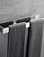 baratos Acessórios para Banheiro-Barra de toalha, barra única autoadesiva de aço inoxidável 304 montada na parede preto fosco prateado decoração de banheiro e cozinha