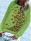abordables Sweats à capuche et sweat-shirts-Femme Sweat à capuche Animal Quotidien basique Pulls Capuche Pulls molletonnés Vert