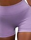 abordables Shorts-Femme Sportif Yoga Confort Respirable Des sports Slim Short Shorts de motard Pantalon Couleur Pleine Court Taille haute Violet Orange Vert Gris Foncé Beige