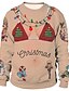 baratos Christmas Sweater-Mulheres Moletom Arco-Íris Imprimir Bloco de cor Diário Final de semana Outras estampas Ativo Natal Moletons Moletons Solto Arco-íris