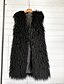 cheap Furs &amp; Leathers-Women&#039;s Solid Colored Basic Fall &amp; Winter Vest Long Daily Sleeveless Faux Fur Coat Tops White