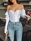 cheap Tops &amp; Blouses-Women&#039;s Tube Top Solid Colored Patchwork Sexy Tops Slim White Black / Crop