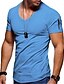 economico Short Sleeve-Per uomo maglietta Magliette A V Liscio Normale Cerniera Manica corta Abbigliamento Muscolo Essenziale