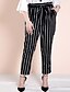 cheap Bottoms-Women&#039;s Basic Breathable Daily Chinos Pants Striped Full Length Black