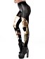 cheap Bottoms-Women&#039;s Exaggerated Breathable Slim Halloween Leggings Pants Skull Full Length Print High Waist Black