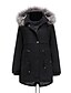 economico Women&#039;s Coats &amp; Jackets-Per donna Imbottito Lungo Cappotto Largo Giacca Tinta unita Verde militare Nero Rosso / Cotone