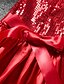 abordables Vestidos de Niña-Niños Poco Chica Vestido Un Color Plisado Encaje Rojo Hasta la Rodilla Sin Mangas Estilo lindo Vestidos Navidad