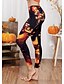 abordables Bottoms-Femme Exagéré Respirable Halloween Leggings Pantalon Plantes Toute la longueur Imprimé Noir