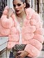 cheap Furs &amp; Leathers-Women&#039;s Solid Colored Basic Fall &amp; Winter Coat Regular Daily Long Sleeve Faux Fur Coat Tops Blushing Pink