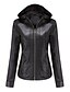 cheap Jackets-Women&#039;s Faux Leather Jacket Regular Solid Colored Daily Basic Black Red Camel Dusty Blue XS S M L