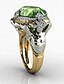 billige Damesmykker-1 stk Bandring Ring For Kvadratisk Zirconium Dame Gade Grøn Blandet Farve Messing Fisk