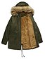 cheap Women&#039;s Coats &amp; Jackets-Women&#039;s Parka Fall Winter Street Casual Daily Long Coat Hooded Loose Jacket Solid Colored Army Green Khaki Black