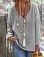 abordables Pulls-Femme Pullover Plein Couleur unie Tricoté Fibres acryliques basique Manches Longues Pull Cardigans Automne Col en V Bleu Jaune Gris