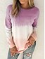 cheap Hoodies &amp; Sweatshirts-Women&#039;s Tie Dye Pullover Sweatshirt Other Prints Daily Going out Basic Casual Hoodies Sweatshirts  Blue Purple Gray