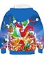 abordables Pulls à Capuche &amp; Sweats pour Garçons-Sweat à capuche et Sweat Garçon Enfants Manches Longues 3D Noël Imprimé Bleu Enfants Hauts Actif basique Noël