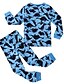 abordables Sets de Vêtements pour Garçons-2 Pièces Enfants Garçon Vêtements de nuit Dinosaure Imprimé basique Bleu