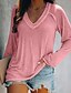 economico T-shirts-Per donna maglietta Liscio Tinta unita A V Collage Essenziale Top Largo Blu Rosa Grigio