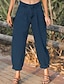 preiswerte Pants-Damen Grundlegend Atmungsaktiv Denim Schlank Alltag Jeans Hose Solide In voller Länge Hohe Taillenlinie Blau Rosa Armeegrün