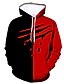 billige Hoodies-Herre Hattetrøje Pullover-hættetrøje Sort Rød Hætte Grafisk Daglig I-byen-tøj 3D-udskrivning Afslappet Tøj Hættetrøjer Sweatshirts Langærmet