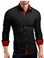 abordables Camisas de hombres-Hombre Camisa Camisa para Vestido Cuello En blanco y negro Zafiro Azul marinero Negro rojo Blanco Manga Larga Tops Ropa de calle