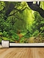 cheap Wall Tapestries-mistry forest tapestry magical nature green tree wall tapestry rainforest landscape tapestry wall hanging bohemian psychedelic tapestry for bedroom living room dorm