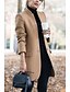 cheap Coats &amp; Trench Coats-Women&#039;s Coat Daily Fall &amp; Winter Long Coat Stand Collar Regular Fit Basic Jacket Long Sleeve Geometric Khaki