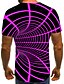 cheap T-Shirts-Men&#039;s T shirt Tee Shirt Round Neck Graphic Optical Illusion Gray / White Blue Purple Red 3D Print Short Sleeve Print Daily Going out Tops Streetwear