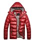 cheap All Sale-Men&#039;s Padded Parka Solid Colored POLY Black / Red / Yellow XL / XXL / XXXL