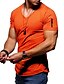 abordables Short Sleeve-Homme T shirt Tee Tee Col V Plein Normal Zippé Manche Courte Vêtement Tenue Muscle Essentiel