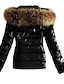 cheap Down&amp; Parkas-Women&#039;s Down Causal Fall Winter Regular Coat Hooded Regular Fit Basic Casual Jacket Long Sleeve Solid Colored Fur Trim Black Going out