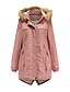 cheap Down&amp; Parkas-Women&#039;s Padded Long Coat Loose Jacket Solid Colored Blue Blushing Pink Army Green