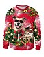 billige Christmas Sweater-Dame Herre Pullover-sweatshirt Grafisk Daglig Andre tryk Jul Hættetrøjer Sweatshirts Løstsiddende Rød