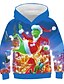 preiswerte Kapuzenpullover &amp; Sweatshirts für Jungen-Kinder Jungen Kapuzenpullover Langarm 3D Weihnachten Druck Blau Kinder Oberteile Aktiv Grundlegend Weihnachten