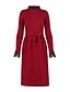 cheap Elegant Dresses-Women&#039;s Sweater Dress Knee Length Dress Blue Red Beige Black Long Sleeve Lace Fall Winter Round Neck Vintage Hot Elegant 2022 One-Size