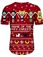 cheap Christmas Tees-Men&#039;s T shirt 3D Print Cartoon Graphic 3D Short Sleeve  Tops Basic Round Neck Red
