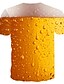 baratos Tank Tops-Homens Camisa Social Camiseta Bloco de cor 3D Cerveja Decote Redondo Amarelo Claro Preto Branco Amarelo Marron Tamanho Grande Para Noite Final de semana Manga Curta Roupa Básico
