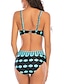 cheap Bikini-Women&#039;s Bikini Swimsuit High Waist Geometric Black Swimwear Padded Bathing Suits Sexy / Padded Bras